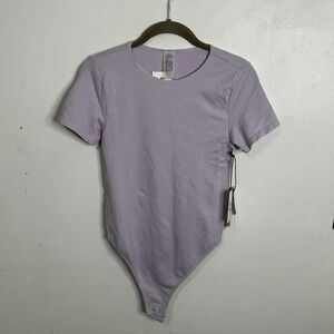 Urban Rebel‎ Lavender Purple Seamless Short Sleeve Bodysuit Crew Neck NWT L/XL
